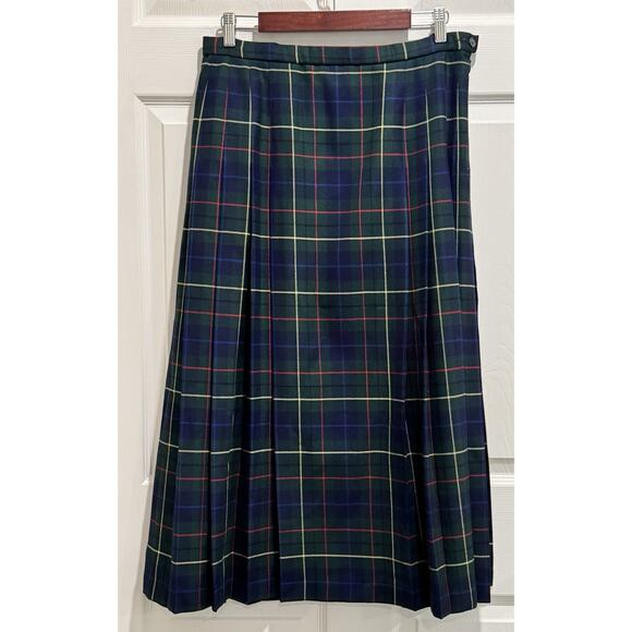 Vtg Pendleton Wool Plaid Pleated Skirt Sz 14 Signature Tartan Academia USA Made - Picture 1 of 7